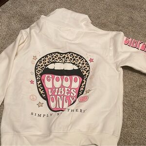 Simply Southern Cream Jacket with Pink and Leopard Graphic